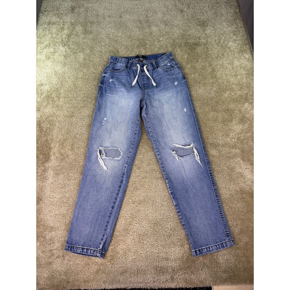 Rewash Pull On Drawstring Waist Jogger Women's Size 3 26 Blue Denim Jeans C275
